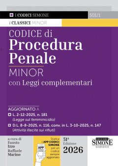 codice di procedura penale minor. leggi complementari. con app codici simone per un codice sempre aggiornato