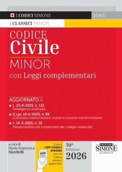codice civile. ediz. minor. con app codici simone per un codice sempre aggiornato