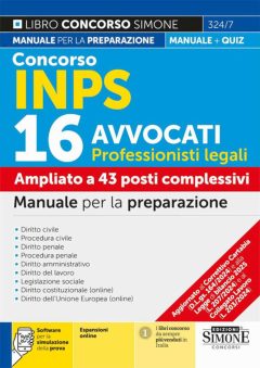 concorso inps 16 avvocati. professionisti legali. manuale per la preparazione. ampliato a 43 posti complessivi. con espansioni onlin
