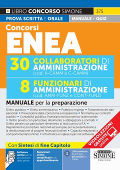 concorso enea. 30 collaboratori di amministrazione. 8 funzionari di amministrazione. manuale per la preparazione. con espansioni onl