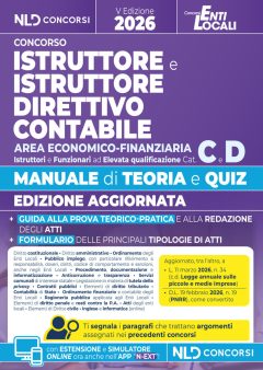 istruttore e istruttore direttivo contabile area economico finanziaria cat. c-d 2026. manuale con teoria e quiz e formulario. con so