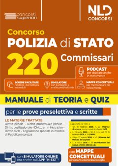 concorso 220 commissari polizia di stato 2026. manuale di teoria e quiz per la prova preselettiva e per la prova scritta. nuova ediz