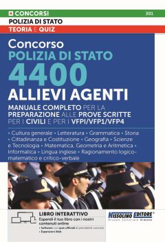 concorso polizia di stato. 4400 allievi agenti. manuale completo per la preparazione alle prove scritte. con espansioni web. con sof
