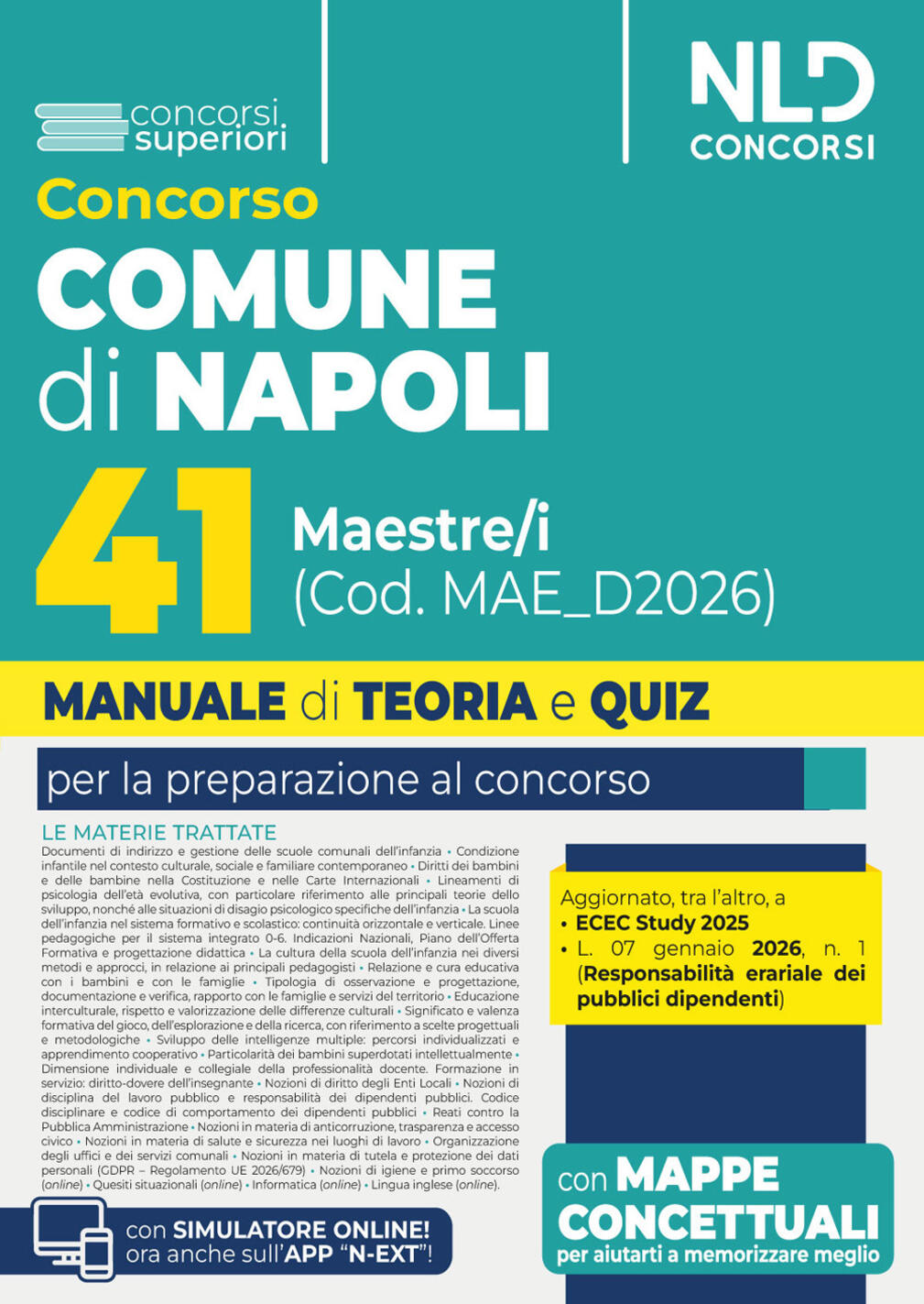 concorso comune di napoli 41 maestre/i. manuale di teoria e quiz per tutte le prove del concorso