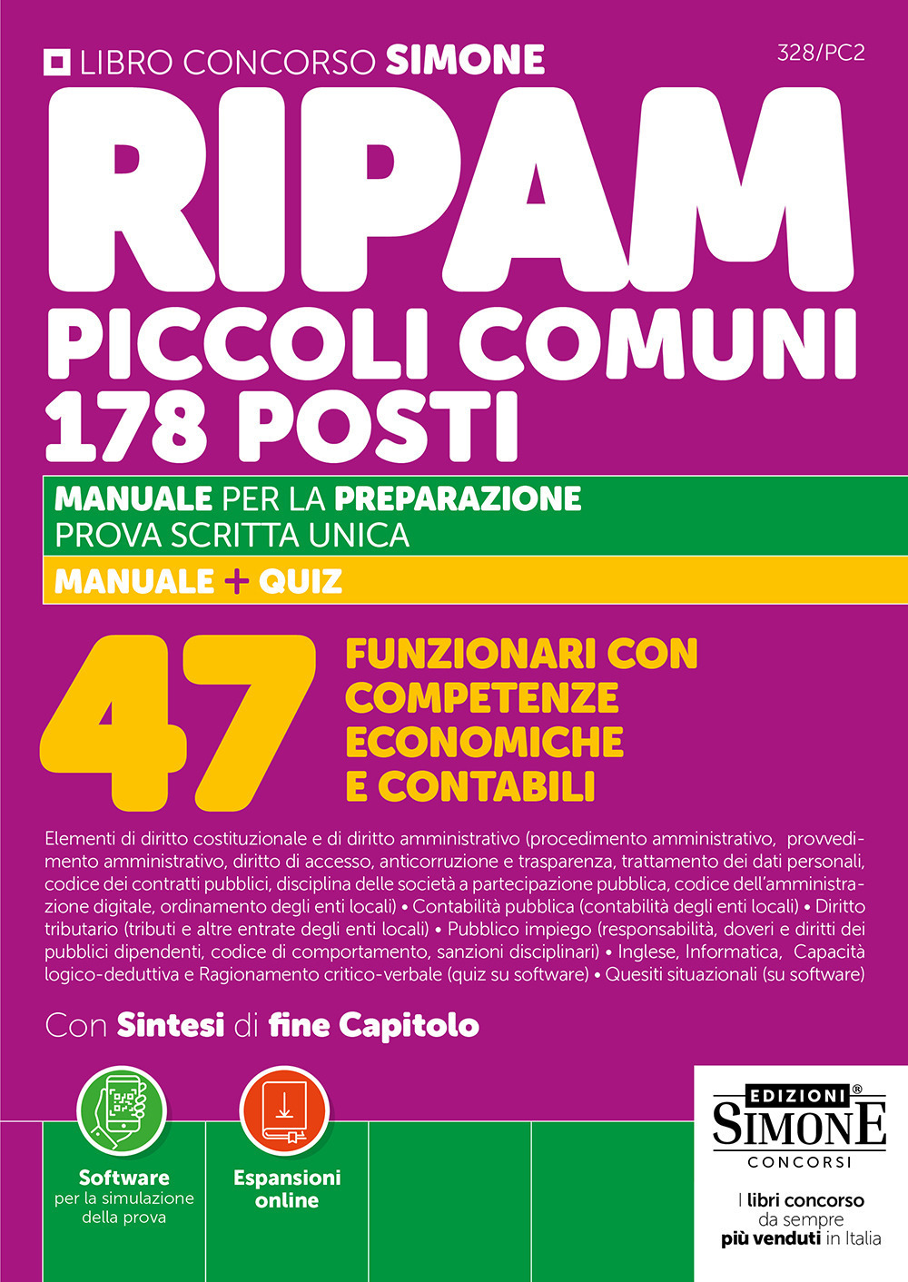 concorso ripam piccoli comuni. 178 posti 47 funzionari con competenze economiche e contabili.manuale per la preparazione. prova scri
