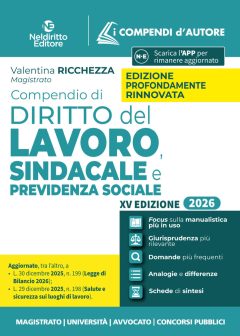 compendio di diritto del lavoro, sindacale e della previdenza sociale 2026. nuova ediz.