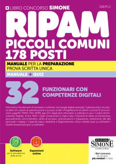 concorso ripam piccoli comuni. 178 posti 32 funzionari con competenze digitali. manuale per la preparazione. prova scritta unica. co
