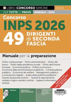 concorso inps 2026. 49 dirigenti di seconda fascia. manuale per la preparazione. con espansioni di approfondimento. con software