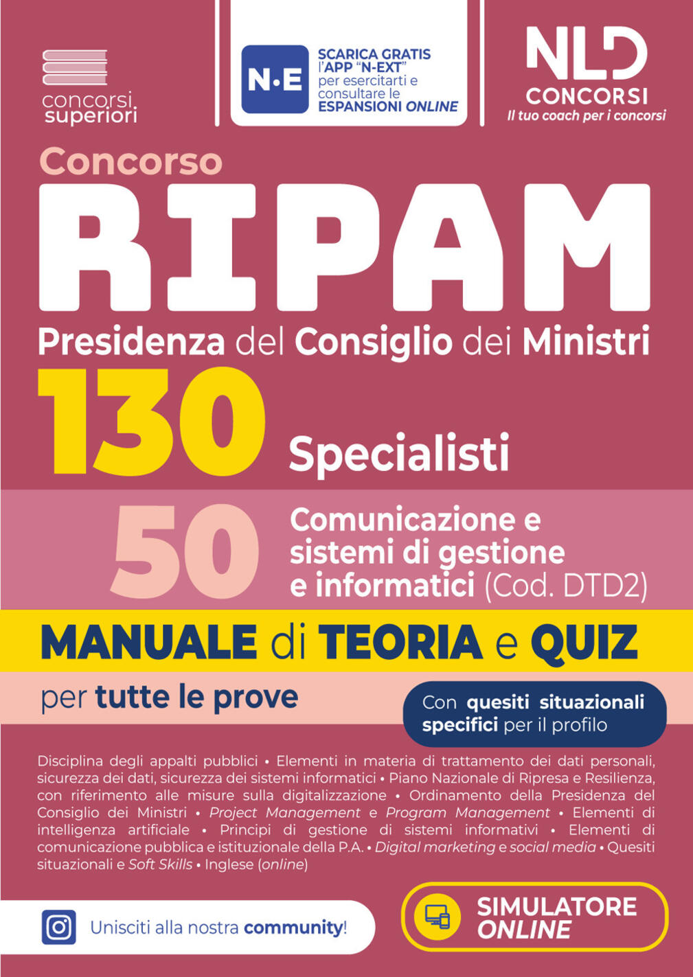 concorso 130 ripam presidenza del consiglio dei ministri 50 specialisti comunicazione e sistemi di gestione informatici. manuale di