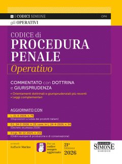 codice di procedura penale operativo 2026. commentato con dottrina e giurisprudenza. nuova ediz. con l'app codici simone per un codi