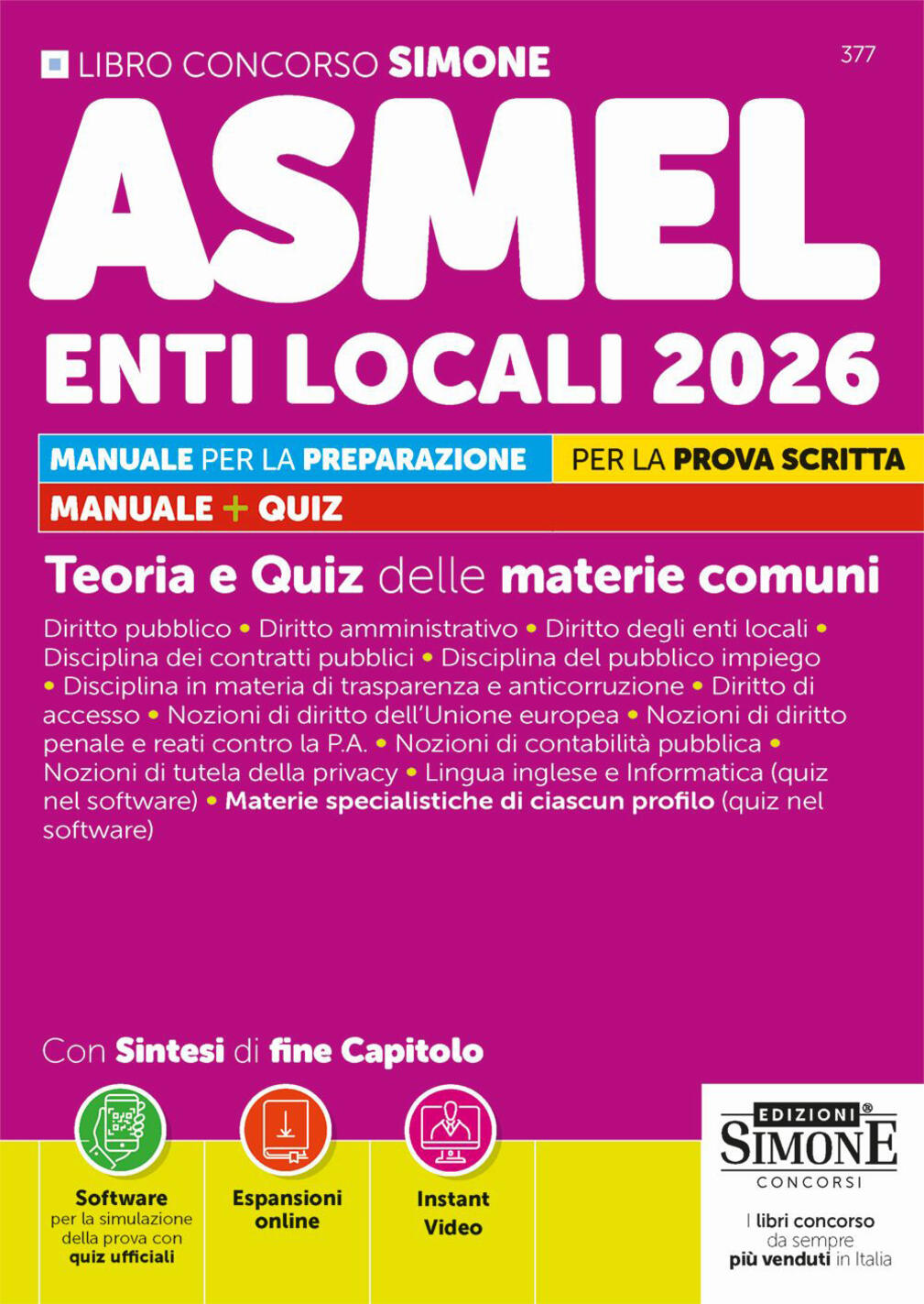 concorso asmel enti locali 2026. con espansioni online. con instant video. con software online