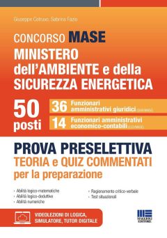 concorso mase ministero dell'ambiente e della sicurezza energetica. 50 funzionari. prova preselettiva. 36 funzionari amministrativi