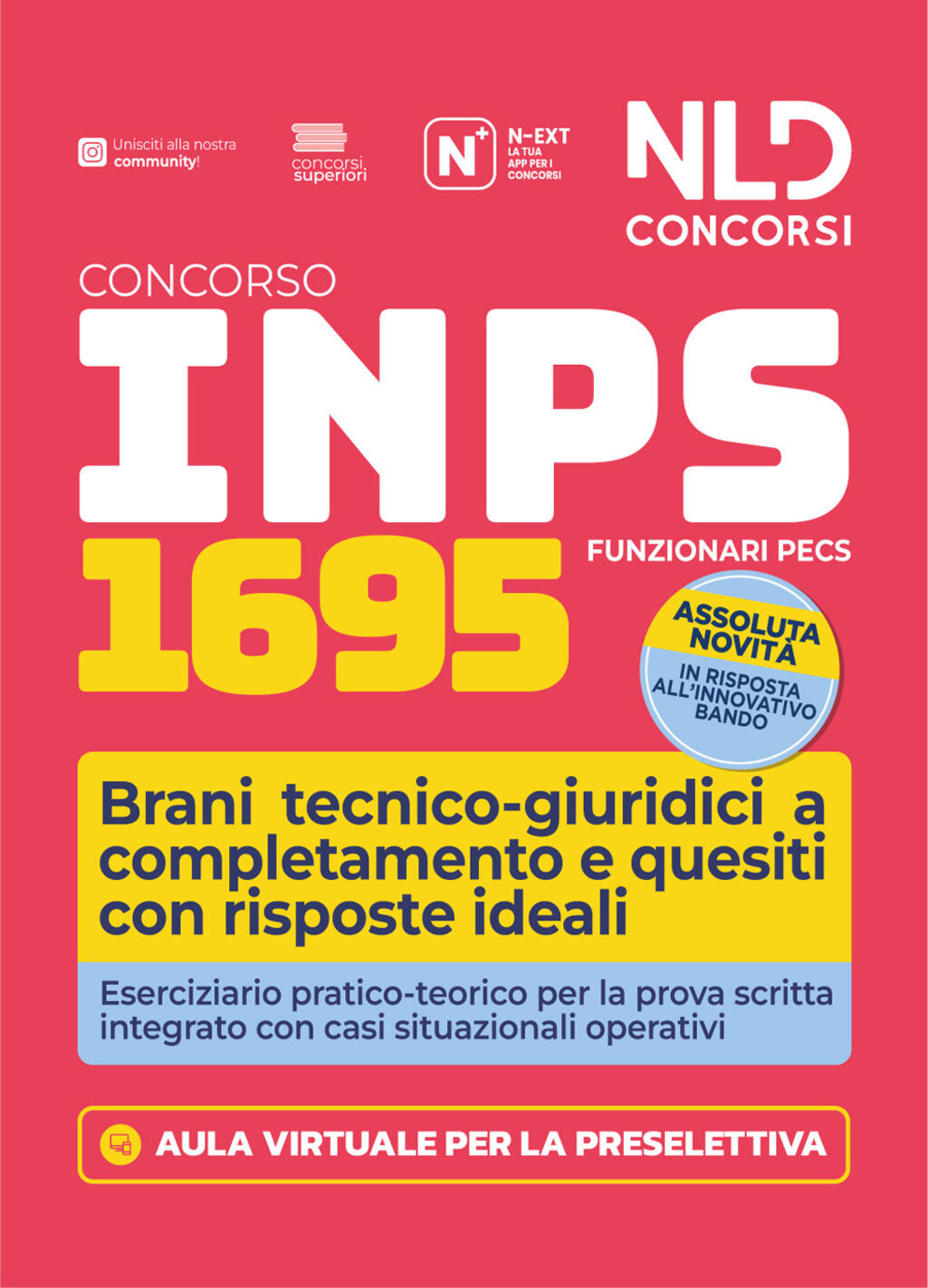 concorso inps 2026. 1695 funzionari pecs. eserciziario pratico per la prova scritta con brani tecnico-giuridici. con software di sim