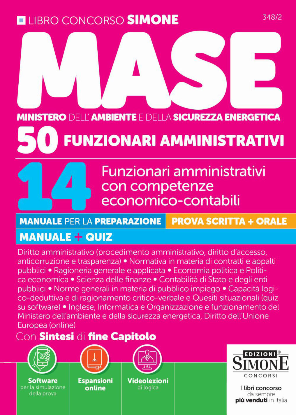 concorso mase. 50 posti 14 funzionari amministrativi con competenze economico-contabili. manuale per la preparazione. manuale + quiz