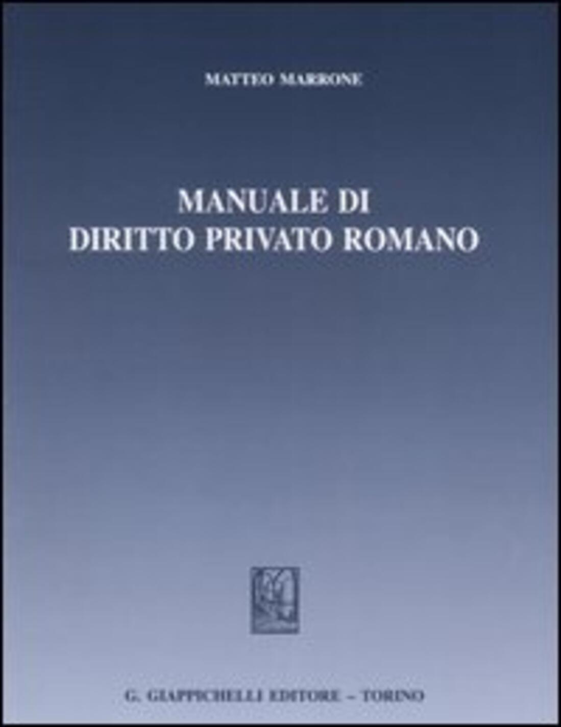manuale di diritto privato romano