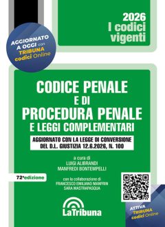 codice penale e di procedura penale e leggi complementari 2026