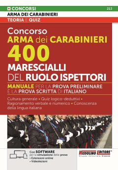 concorso arma dei carabinieri 400 marescialli del ruolo ispettori. manuale per la prova preliminare e la prova scritta di italiano.