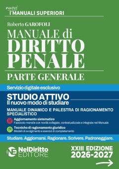 manuale superiore di diritto penale 2026-2027. parte generale